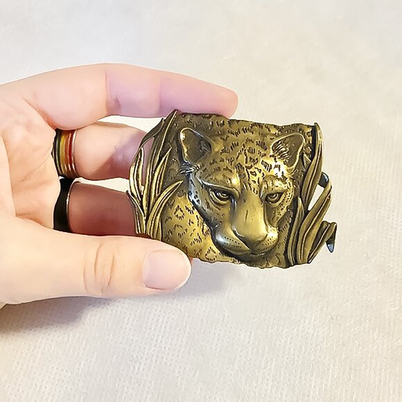 Vintage Bronze 1986 JJ Cheetah Jaguar Brooch - Picture 3 of 4
